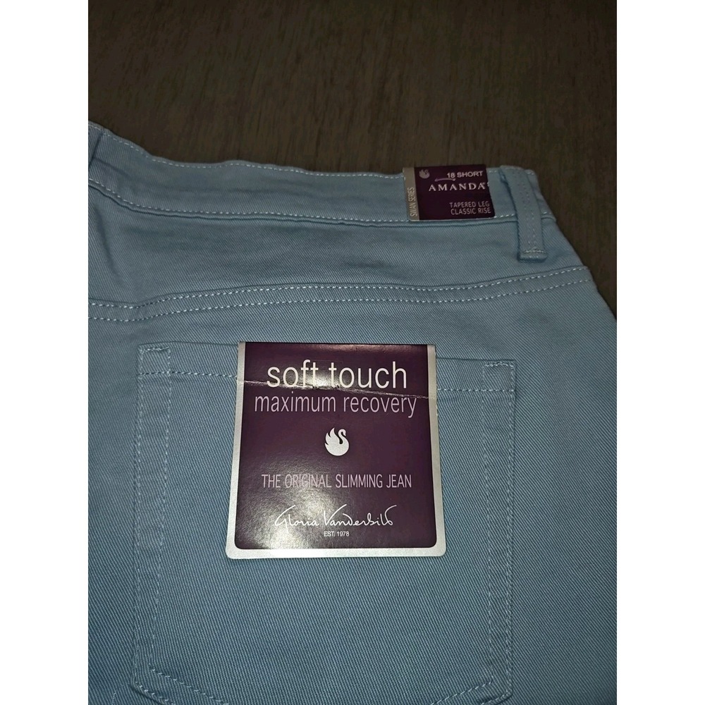 Gloria Vanderbilt Amanda Jeans Womens 18 Short Light Blue Tapered Leg Classic... - Picture 9 of 16